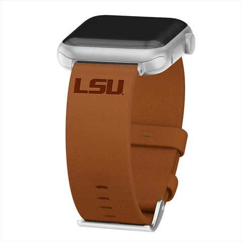 LSU Tigers Premium Leather Band Compatible With the Apple Watch Cover