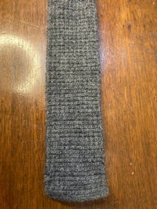 Vintage Roosternit Knit Square Neck Tie Mohair Wool Rooster Solid Gray - Picture 1 of 7