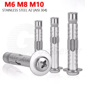 Heavy Duty Sleeve Anchor Expansion Bolt Phillips Round Head Masonry M6 M8 M10 - Picture 1 of 25