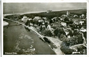 AK Ostseebad DEEP /MRZEZYNO /STETTIN Luftbild, Klinke 30er - Picture 1 of 1