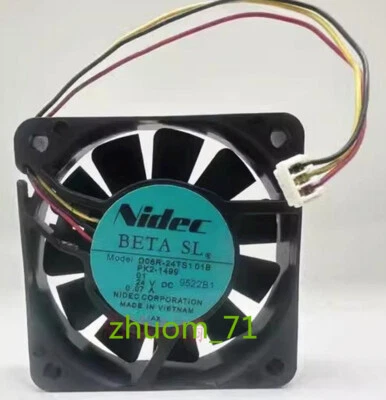 1PC NIDEC D06R-24TS1 01B 6CM 6015 24V 0.07A cooling fan - Image 1 of 3