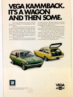 1971 Chevrolet Vega Kammback Wagon Print Ad  - Image 1 of 2
