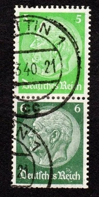 Germany used Se-tenant pair Michel S187 Scott 418 +419 from booklet pane cg-lotD - Image 1 of 2