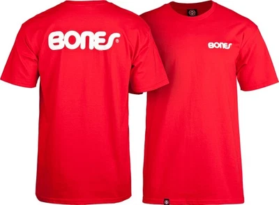 Powell Peralta BONES SWISS TEXT LOGO Skateboard T Shirt RED - Image 1 of 3