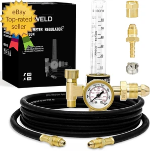 Medidor de flujo regulador de argón medidor de gas para soldadura Mig Tig con manguera de soldadura de gas - Imagen 1 de 1
