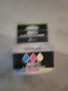New Genuine Lexmark 100XL Factory Sealed High Yield Inkjet Ink Cartridges C,M,Y - Picture 1 of 6