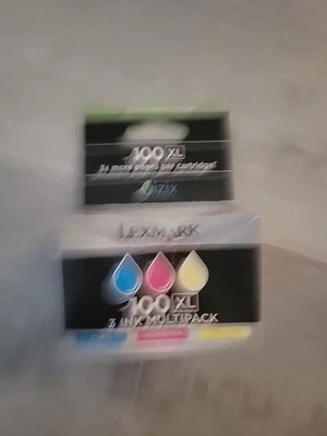 New Genuine Lexmark 100XL Factory Sealed High Yield Inkjet Ink Cartridges C,M,Y - Image 1 of 4