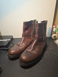 Franco Fortini 561073 Open Road Brown Leather Ankle Zip Boots Men's size 10.5 - Picture 1 of 9