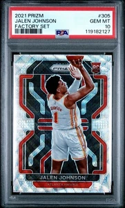 2021 PANINI PRIZM FACTORY SET 305 JALEN JOHNSON RC PSA 10 - Picture 1 of 2