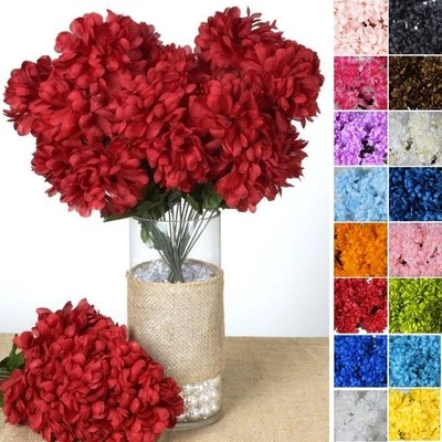 4 arbustos - 56 GRANDES BOLAS DE CRISANTEMO MAMÁS Seda Boda Flores Centros de mesa Foto 1 de 2