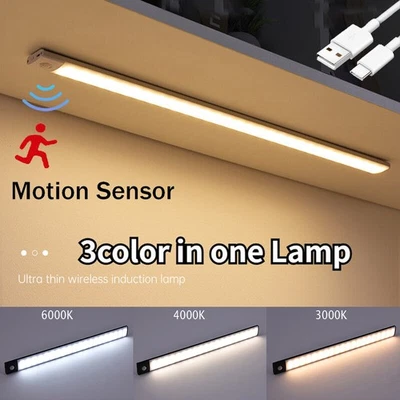 3in1 Dimmbar LED Unterbauleuchte Mit Bewegungsmelder Küche Kabinett Schranklampe - Bild 1 von 4