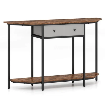 51" Console Table with 2 Drawers Open Storage Shelf 2-Tier Entryway Table - Image 1 of 4