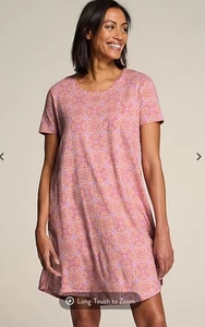 NWT J JILL SLEEP ULTRASOFT SS, PATCH POCKET SHORT NIGHTGOWN-LG-PINK/MULTI-NICE - Picture 1 of 5