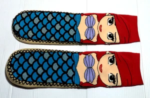 Disney LITTLE MERMAID Hausschuhe Socken drinnen Erwachsene/Teens rutschfest GEBRAUCHT ohne Etikett - Bild 1 von 14