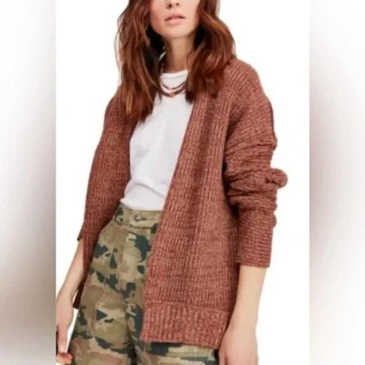 Free People High Hopes Chunky Knit Open Cardigan NWOT Size S Mariposa Combo - Image 1 of 4