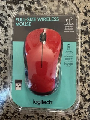 Logitech USB Advanced Full-Size Wireless Mouse - M310 - Red - BRAND NEW Sealed - Image 1 of 2