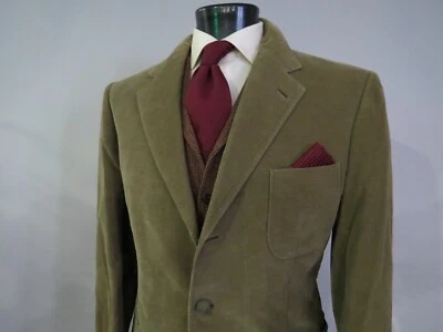 Brioni Italia Modelo-Palatino 100% Algodón Pana Bosque Verde Abrigo Deportivo 44 R Foto 1 de 4
