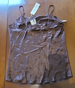 Cofee Bean Cami Top Lingerie Silk By Nordstrom Intimates Spaghetti Straps SM$238 - Picture 1 of 15