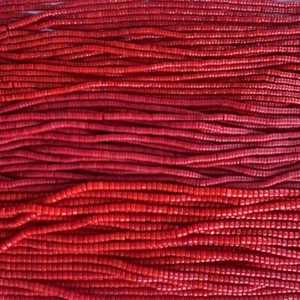 Cuentas de disco de coral rojo Heishi piedra preciosa 16" cadena 4 mm 5 mm 6 mm - Imagen 1 de 5