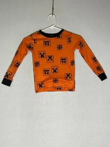 Minecraft Orange Pullover Sweatshirt Wear Snug Fitting Geometric Boys Size 8 - Picture 1 of 7