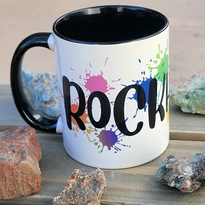 Caneca de café colorida Rockhound, geólogo presente, colecionador de pedras, professor de geologia - Imagem 1 de 4