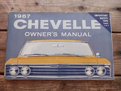 1967 Chevrolet Chevelle владельцы руководство аксессуар книга гарантия и защитная пластина - Изображение 1 из 4