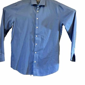 Camisa Kenneth Cole Reaction Calce Ajustado Azul Para Hombre Manga Larga Con Botones 16 34/35 - Imagen 1 de 10