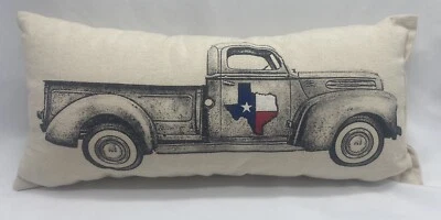MAYA PICKLES TEXAS FLAG 1950’s FORD TRUCK 15 1/2”x 7” COUNTRY FARMHOUSE PILLOW - Image 1 of 4