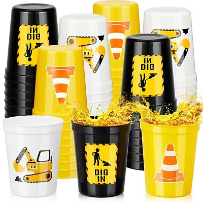Domensi 24 Pcs Construction Party Cups 16oz Construction Themed Birthday Part... - Image 1 of 4