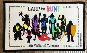 Aufnäher - LARP ist BUNT für Vielfalt & Toleranz - schwarz - Bild 1 von 1