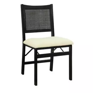 Linon Home Decor Folding Chair 20.5"Lx19.75"Wx34.50"H Fabric/Wood Foldable Black - Picture 1 of 11
