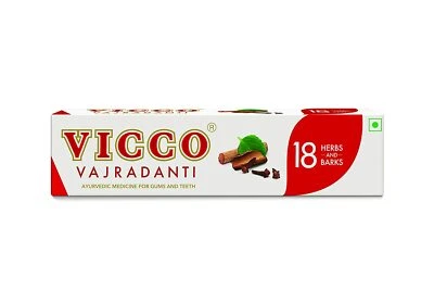 Vicco Vajradanti Ayurvedic Herbal Toothpaste -18 Natural Herbs for Teeth -Free S - Image 1 of 4