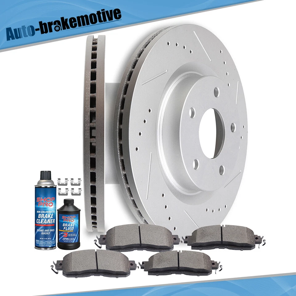 ROTORES DE FREIO DIANTEIRO E PASTILHAS METÁLICAS SERVEM PARA 2013-2017 NISSAN ALTIMA - Imagem 1 de 4