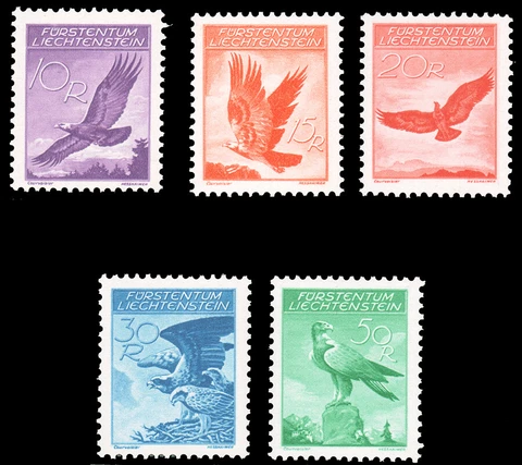 Liechtenstein #C9-C13 MNH CV$300.00 Cover