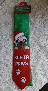 Cravatta uomo ispirata ai segni distintivi tradizioni natalizie SANTA PAWS - Foto 1 di 4