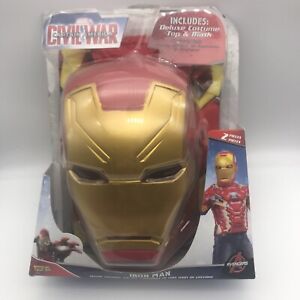 IRON MAN Costume Play Dress Up Mask & Top Outfit CIVIL WAR Size 4-6X NEW 2 Piece