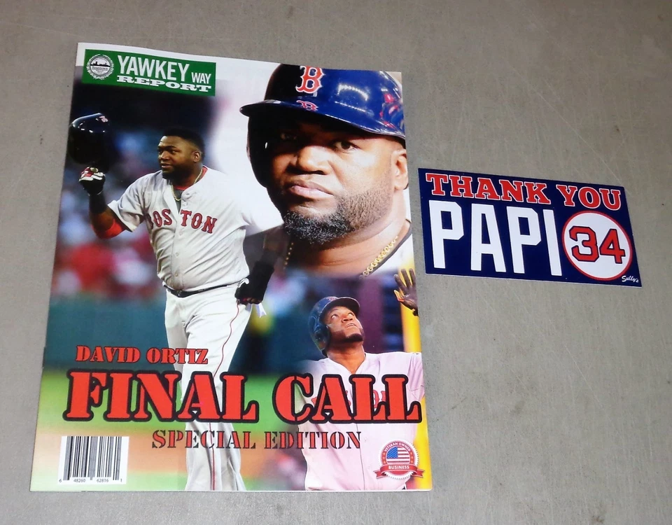 Yawkey Way Report Red Sox Program David Ortiz Final Game Day & Thank You Sticker - Image 1 of 1