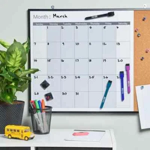 CALENDER Fridge Board Magnetic Pen Notice Memo Planner Whiteboard Large Monthly - Picture 1 of 5