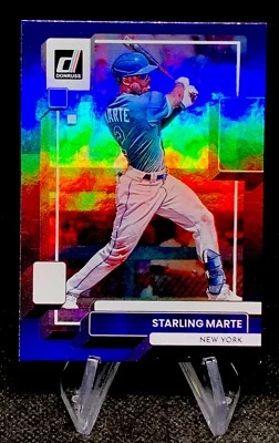 2022 Panini Donruss Holo Purple Starling Marte #206 New York Mets - Image 1 of 2