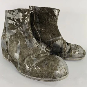 JULIUS_7 Size 9.5 Black Distressed Roughout Leather Wedge Boots - Picture 1 of 8