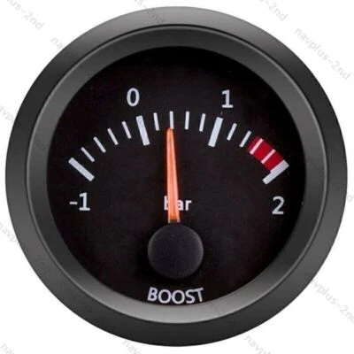 52mm Ladedruck Anzeige Kit KFZ Auto Turbo Boost BAR Gauge LED Zusatzinstrument+ - Bild 1 von 4