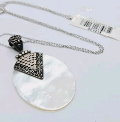 Collar de plata de ley 925 colgante de MARCASITA perlado 17 pulgadas Macy's guijarros Foto 1 de 4