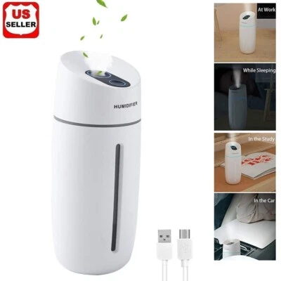 Portable Mini Humidifier Car Home USB LED Lamp Aroma Nano Diffuser Mist Purifier - Image 1 of 4