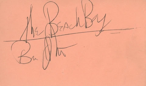 THE BEACH BOYS Bruce Johnston signed Autograph Autographed 3x5 Index Card  ACOA Cover