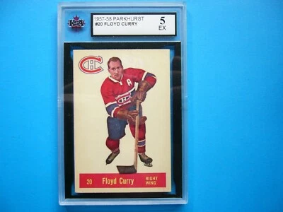 1957/58 PARKHURST NHL HOCKEY CARD #20 FLOYD CURRY KSA 5 EX SHARP!! PARKIE GL - Image 1 of 2