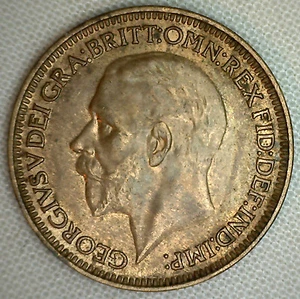 1936 Great Britain English Farthing Extra Fine George V Bronze Coin Blemish - Picture 1 of 2