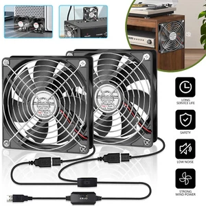 USB Lüfter 140mm Router Doppelt Ventilator PC Computer Lüfter PC Gehäuselüfter - Afbeelding 1 van 12