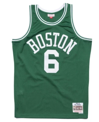 Boston Celtics Bill Russell Mitchell Ness Green HWC 1962-63 NBA Swingman Jersey - Image 1 of 3