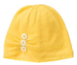 Gymboree Girls Flower Shower Yellow Daisy Knit Hat Daisy Buttons Nwt 6-12 M - Picture 1 of 1