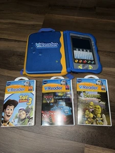 Vtech V Reader Electronic Toy With 3 Game's (Toy Story/Shrek/Cars) & A Backpack - Picture 1 of 9